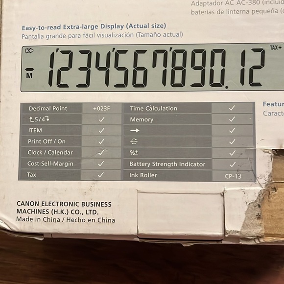 Canon Mini Desktop Printing Calculator P23-DHV 12 Digits 2 Color - Picture 6 of 8